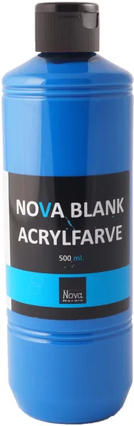 Nova akrylmaling blank 500 ml. Primær blå